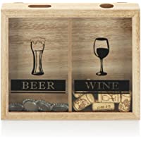 com-four® Caja colectora de Tapones de Corcho - Caja colectora de Tapones de Cerveza y Vino - colector de Tapones para…
